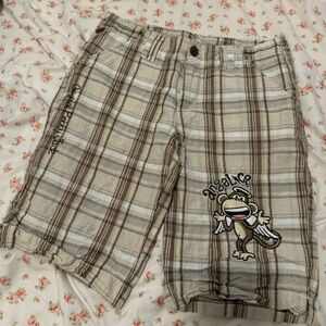 Y2K BOBBY JACK Plaid Brown Shorts!
